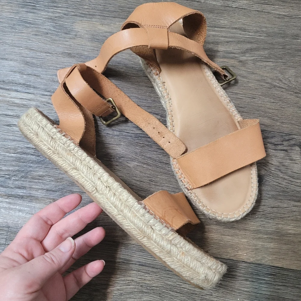 Soludos Tan Leather Espadrille Sandal